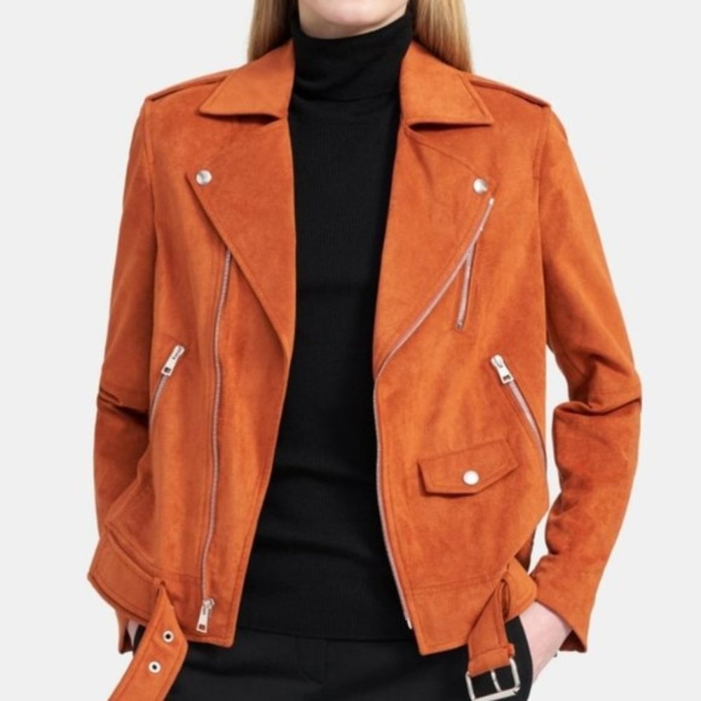 THEORY Faux Suede Modern Moto Jacket